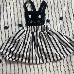 Cat Black and White Skirt Pinafore Bib Dress 18M